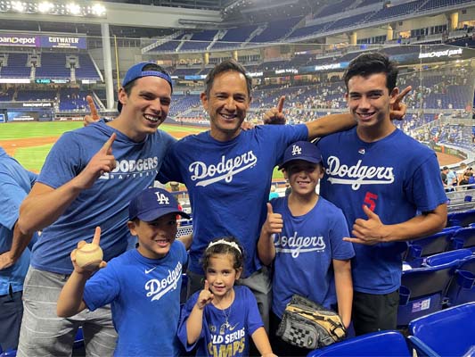 Chiropractor Torrance CA Derek Taylor With Family At Dodgers Game