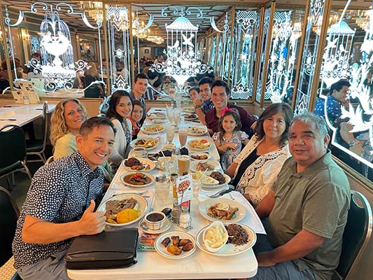 Chiropractor Torrance CA Derek Taylor Family Eating At Restaurant